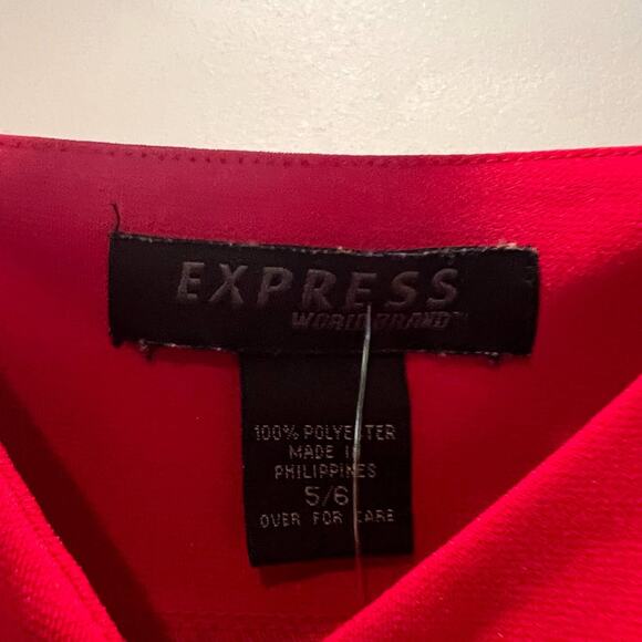 Vintage Express 90s Red Slinky Ruffle Hem Date Night Dress, Sz 5/6 S - Picture 6 of 6
